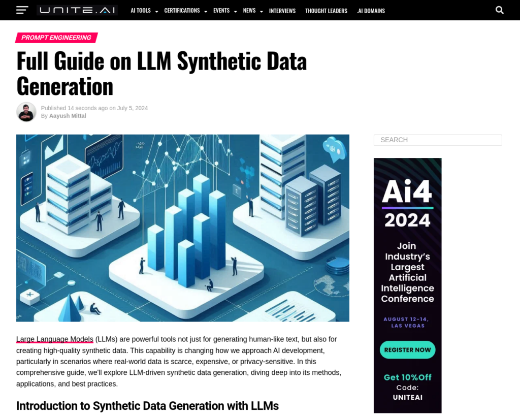 LLM 合成データ生成の完全ガイド – Unite.AI - プロンプトハブ