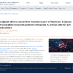 AI@AU倫理委員会メンバーは、AI倫理をSTEM教育に統合するための国立科学財団の研究助成金に参加しています