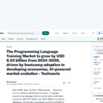 プログラミング言語トレーニング市場は、発展途上国におけるブートキャンプの導入と AI を活用した市場の進化により、2024 年から 2028 年にかけて 85.3 億米ドル成長する見込み – Technavio