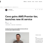 Cevo が AWS プレミア ティアを獲得し、新しい AI サービスを開始 – ARN