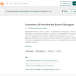 プロジェクト マネージャー向けの生成 AI の概要 – Credly