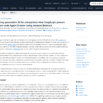 企業向けの生成 AI の実現: SnapLogic が Amazon Bedrock を使用してローコード Agent Creator を強化する方法 | AWS Machine Learning ブログ