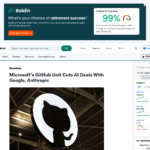 マイクロソフトのGitHub部門がGoogle、AnthropicとAI契約を締結