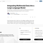 マルチモーダル データを大規模言語モデルに統合する | Umair Ali Khan 著 | 2024 年 10 月 | Towards Data Science