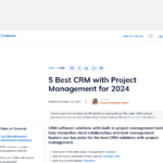 2024 年のプロジェクト管理機能を備えた 5 つのベスト CRM