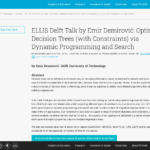 Emir Demirović による ELLIS Delft 講演: 動的プログラミングと検索による最適な決定木 (制約付き)