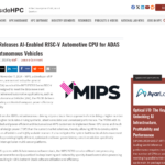 MIPS、ADAS および自動運転車向けの AI 対応 RISC-V 車載 CPU をリリース – 高性能コンピューティング ニュース分析 | insideHPC