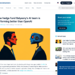 ヘッジファンドのBalyasnyのAIチームはOpenAIよりも優れたパフォーマンスを発揮している