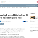 デンバーの高校生が移民の投票を支援する AI アプリを開発 | ノーザン パブリック ラジオ: WNIJ および WNIU