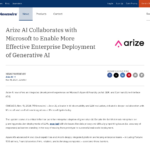 Arize AI が Microsoft と提携し、ジェネレーティブ AI のより効果的なエンタープライズ展開を実現