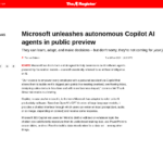 マイクロソフト、自律型コパイロット AI エージェントを一般公開 • The Register