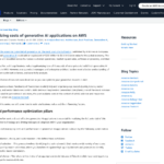 AWS で生成 AI アプリケーションのコストを最適化する | AWS Machine Learning ブログ