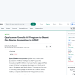 クアルコム、アジア太平洋地域でのデバイス上のイノベーションを促進する AI プログラムを発表