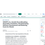 V2SOFT, Inc. が画期的な生成 AI ソリューションを発表、ソフトウェア開発に革命をもたらし、クライアントのコストを削減