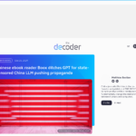 中国の電子書籍リーダーBooxがGPTを捨て、国家検閲の中国LLMがプロパガンダを推進