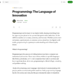 プログラミング: イノベーションの言語 | Rohan Shah 著 | 2025 年 1 月 | Medium