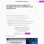 AI イノベーションとインサイト 20: HtmlRAG、AFLOW、ChunkRAG、MarkItDown