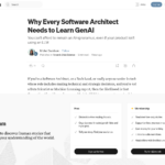 すべてのソフトウェア アーキテクトが GenAI を学ぶ必要がある理由 | Michal Davidson 著 | 2025 年 1 月 | Towards Data Science
