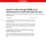 OpenAI が AI インフラに 5,000 億ドルを投じる会社を設立 • The Register