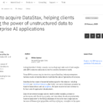 IBMがDataStaxを買収、顧客が非構造化データの力をエンタープライズAIアプリケーションに活用できるよう支援