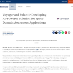 Voyager と Palantir が宇宙領域認識アプリケーション向けの AI 搭載ソリューションを開発